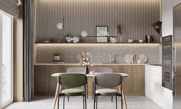 Tủ bếp MDF phủ Melamine cao cấp sang trọng